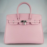 Hermes Birkin 35Cm Togo Leather Handbags Pink Silver
